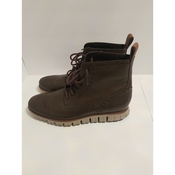 Cole Haan Wingtip Leather Men’s Boots 9M C23300 H17 Water Resistant Brown main image 6
